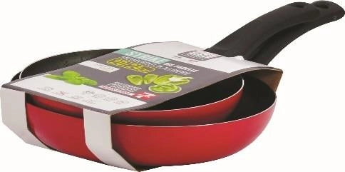 SET 2 PADELLE STRIKE 20/24 PER CUCINA IN ALLUMINIO MANICO ANTISCIVOLO CON FORO PER GANCIO OKX