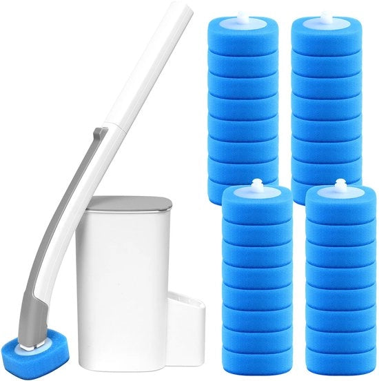 Set di spazzole da bagno per il bagno, kit di pulizia del bagno con 32 spazzole, sistema di pulizia del bagno da utilizzare una volta