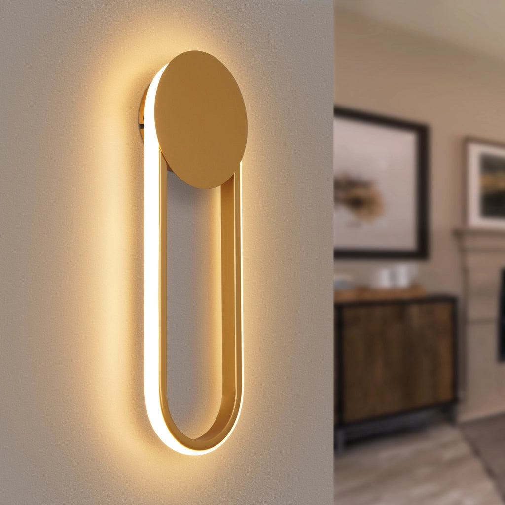 ZMH Applique LED moderna 12W 41cm bianco caldo 3000K oro minimalista