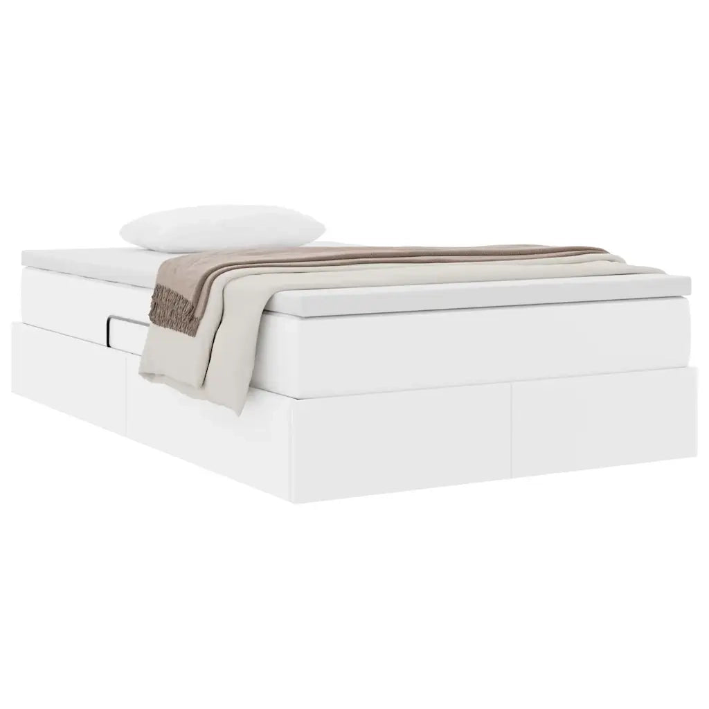 Letto con contenitore e materasso Bianco 120 x 200 cm