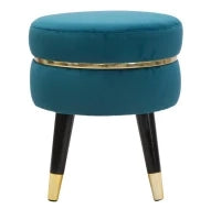 Sgabello Paris Ottanio/Gold cm Ø 35X40,5