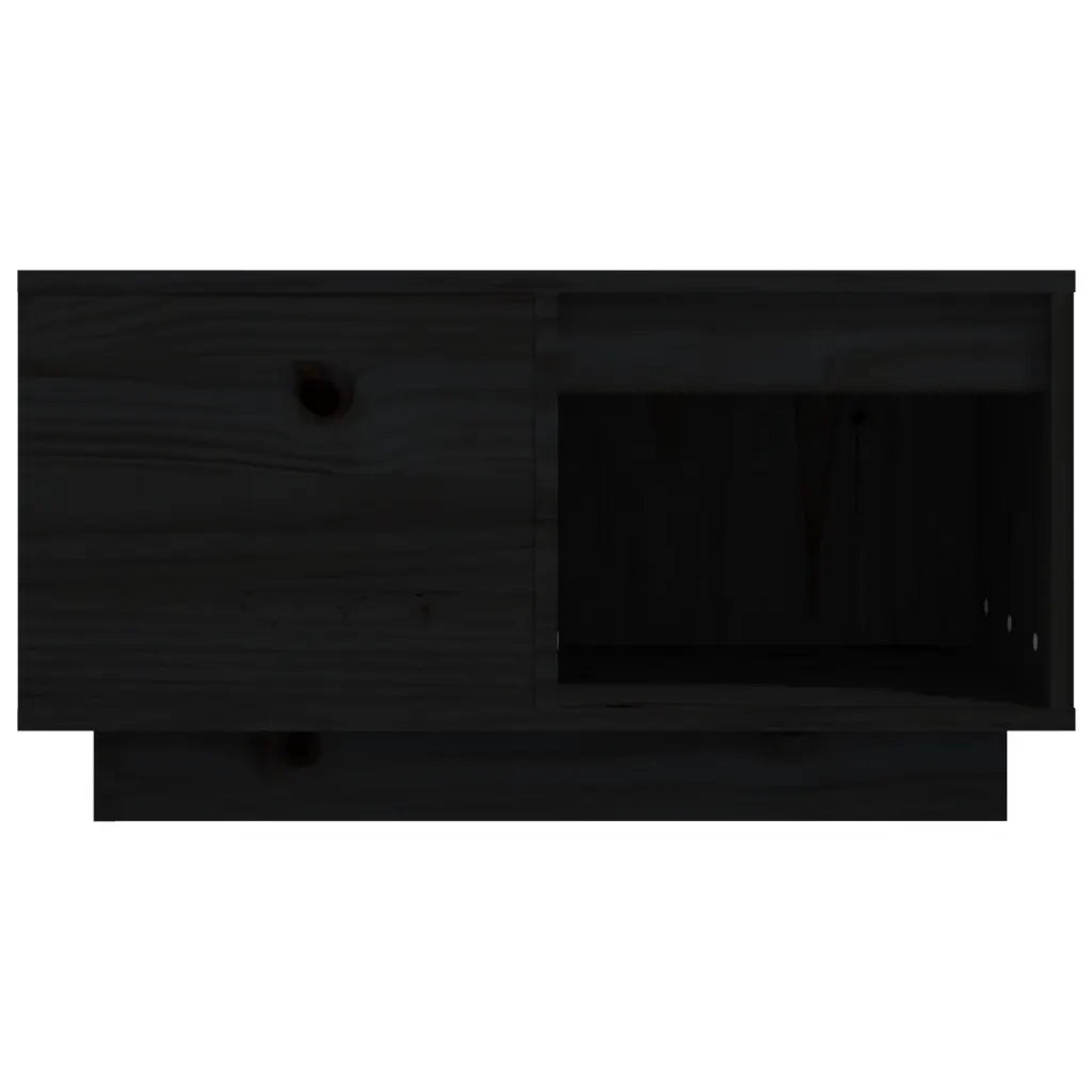 Tavolino da salotto | Tavolino da caff¨¨ | Tavolino da Soggiorno Nero 60x61x32,5 cm Legno Massello di Pino