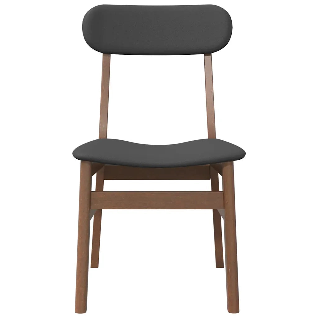 Sedie da Pranzo con Cuscini 2pz Marrone Legno Massello di Hevea