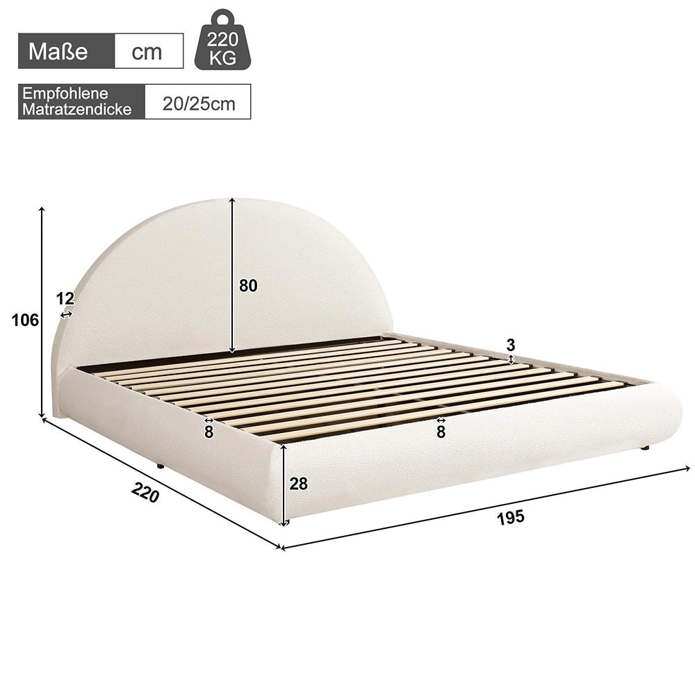 Letto matrimoniale-Xylo-180x200cm idraulico spazio ripiano beige