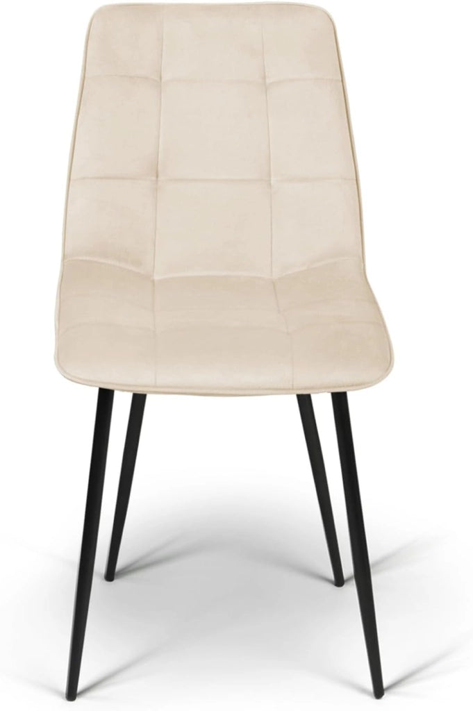Set di 6 sedie MILA in velluto misto terracotta e beige x3