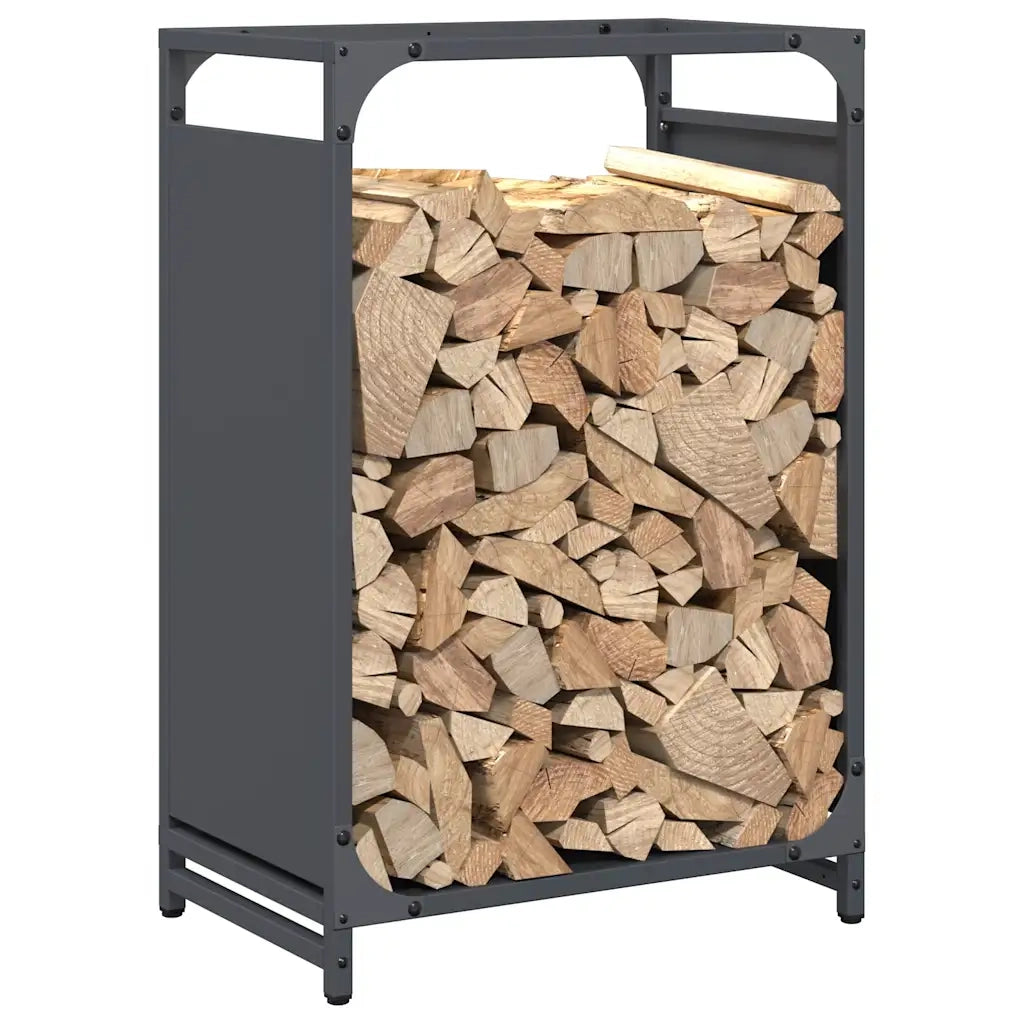 Rastrelliera per Legna da Ardere Antracite 44x28x65 cm 864197