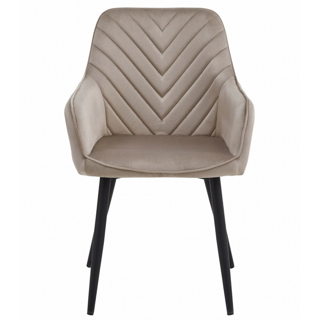 Set di 2 sedie Nana in velluto beige con gambe nere