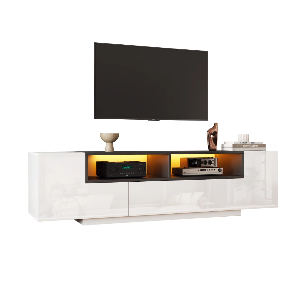Cassettiera per TV bianca in truciolato lunghezza 180 cm