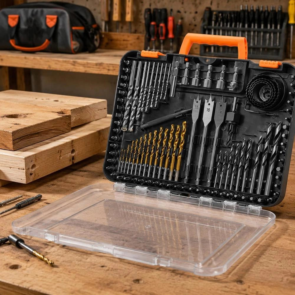 Drill Bit Set, 100-piece, Screwdriver Bit Set, Suitable For Drilling And Screwdriving In Wood, Metal And Cement, Combination Drill Bit Set Sorted In An Organized Carrying Case