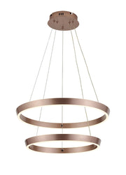 Lampada sospesa LED Nevira 2 anelli bronzo Rabalux
