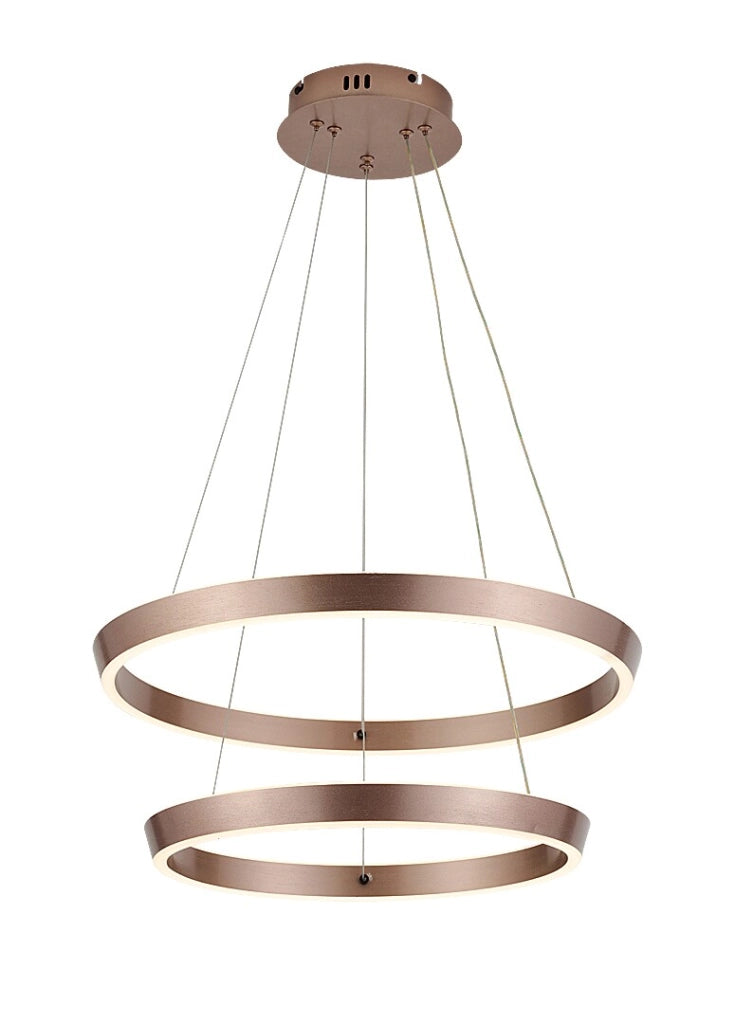 Lampada sospesa LED Nevira 2 anelli bronzo Rabalux