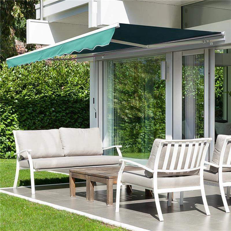 TENDA DA SOLE DA ESTERNO AVVOLGIBILE IMPERMEABILE 3 X 2.5 MT VERDE SCURO