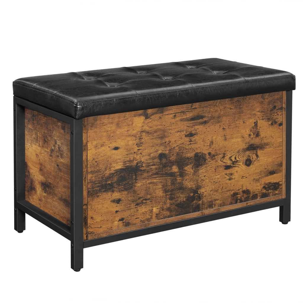 Valora BOX LSC80BX Pouf contenitore marrone rustico per soggiorno