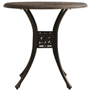 Tavolo da Giardino Bronzo 78x78x72 cm in Alluminio Pressofuso 315582