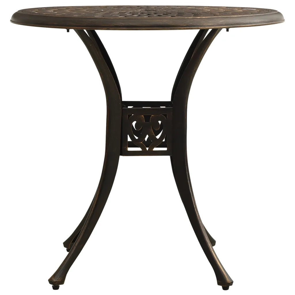 Tavolo da Giardino Bronzo 78x78x72 cm in Alluminio Pressofuso 315582