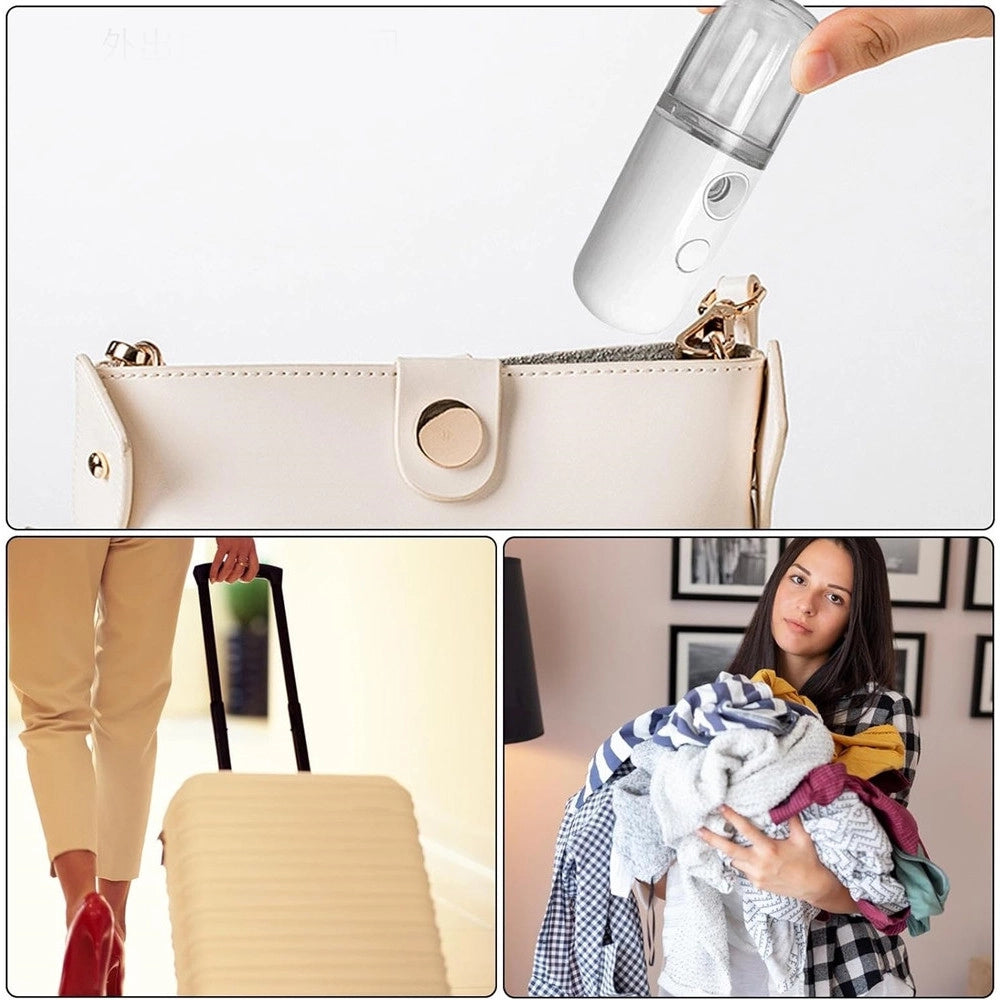 Trade Shop - Nano Spray Idratante Umidificatore Facciale Vaporizzatore Viso Tasca Viaggio Cordless -