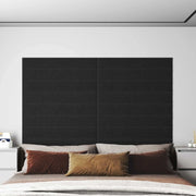 Testiera da Parete 12 pcs Nero 90 x 15 cm Tessuto 42020539