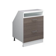 Mobile sottotetto Rion Grigio nobile/Bianco 60 x 83.8 cm con 2 cassetti, carcassa 60 cm profondità Vicco