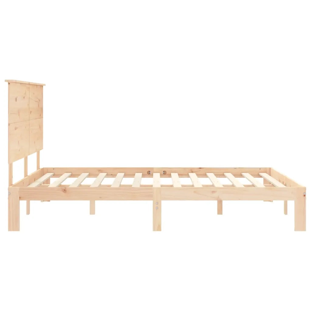 Giroletto con Testiera-Struttura Letto con testiera King Size in Legno Massello 866831