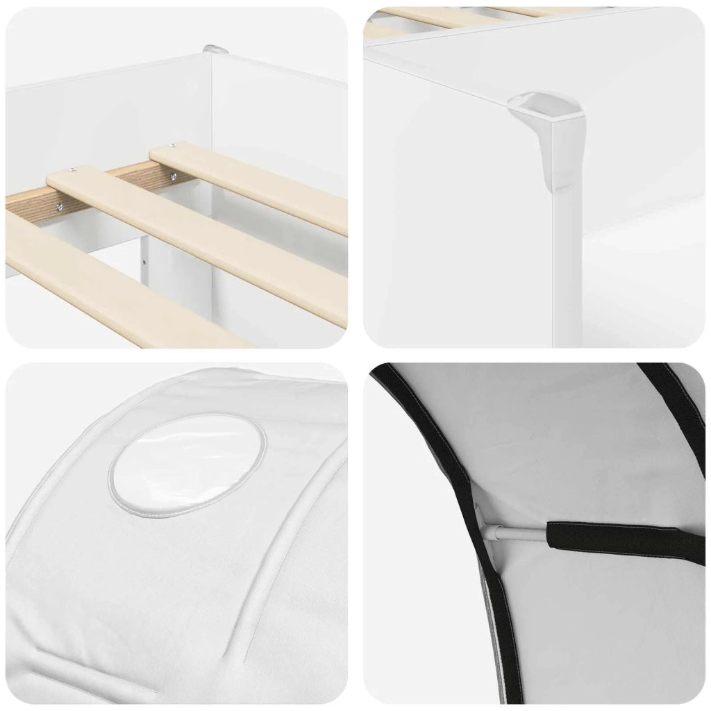 Letto con Tunnel 4 pcs Bianco Legno ingegnerizzato