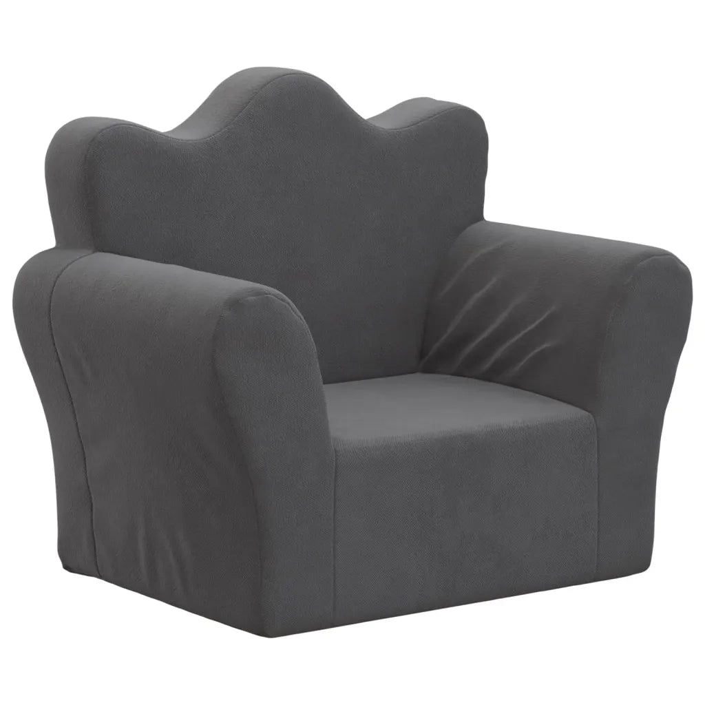 Divano per Bambini-Sofa-Divanetto Antracite in Morbido Peluche 304914