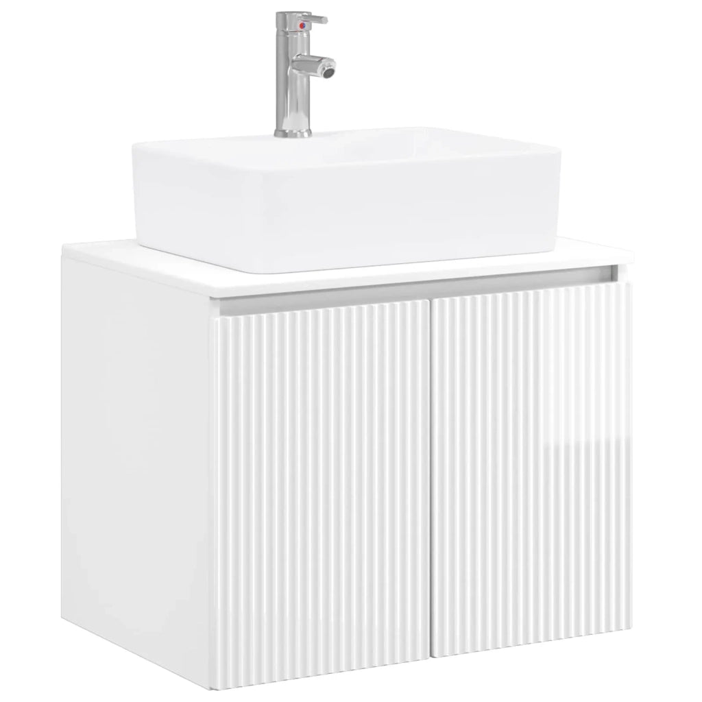 Set di mobili per il bagno Bianco Lucido Legno ingegnerizzato 3404324