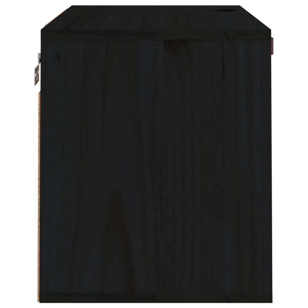 Pensile Nero 60x30x35 cm in Legno Massello di Pino 818354