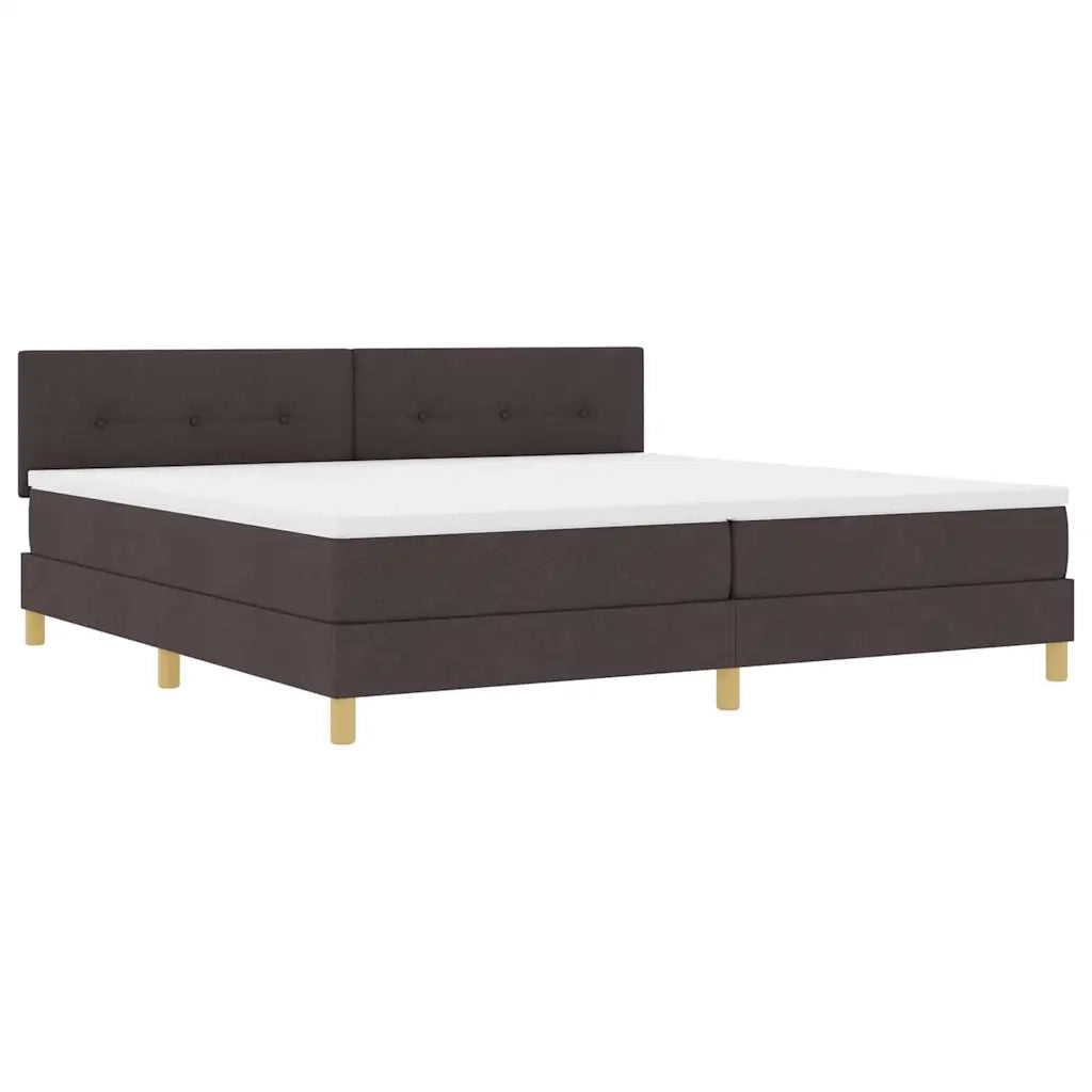 Letto a molle con cuscino Marrone Scuro 200 x 200 cm Tessuto 3338947