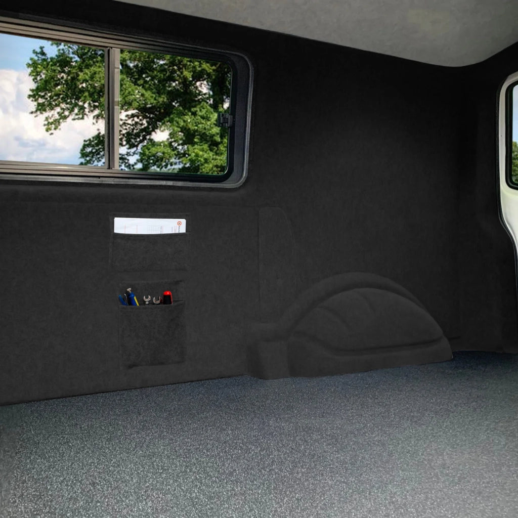 Rivestimento Fodera per Furgoni e 2 Tasche Portaoggetti & Colla Adesiva - Grigio Antracite