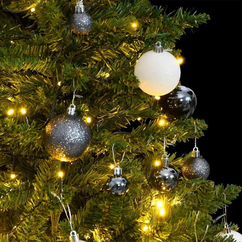 Albero Natale Incernierato con 150 LED e Palline 150 cmcod mxl 84001