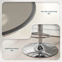 Set di 2 sgabelli da bar, con struttura in acciaio, altezza regolabile 92-110 cm, schienale e poggiapiedi, Blu