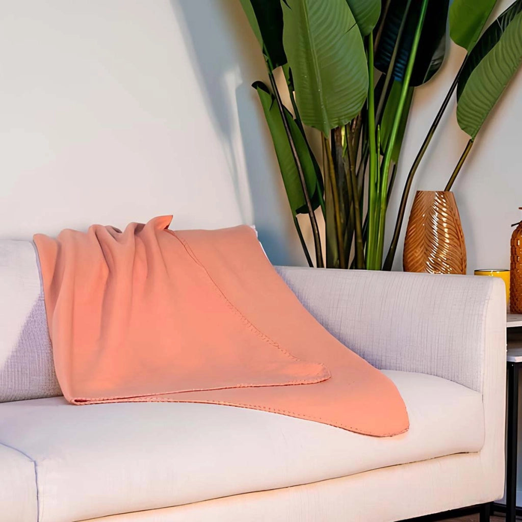 Coperta in morbido pile 130x170 cm calda per divano e letto Corallo Inny