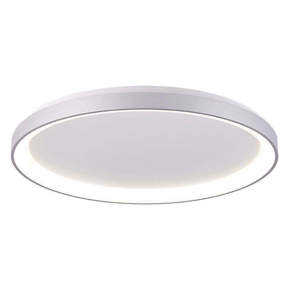 Trade Shop - Plafoniera Moderna Tonda Led Cct 60 W 3000k 4000k Soffitto Lampada Parete 80 Cm - Silver