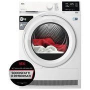 AEG TR8G83GW Serie 8000 AbsoluteCare Asciugatrice a Pompa di Calore Classe energetica A+++ Capacita' di Carico 8 Kg Motore Inverter Cesto ProTex XXL