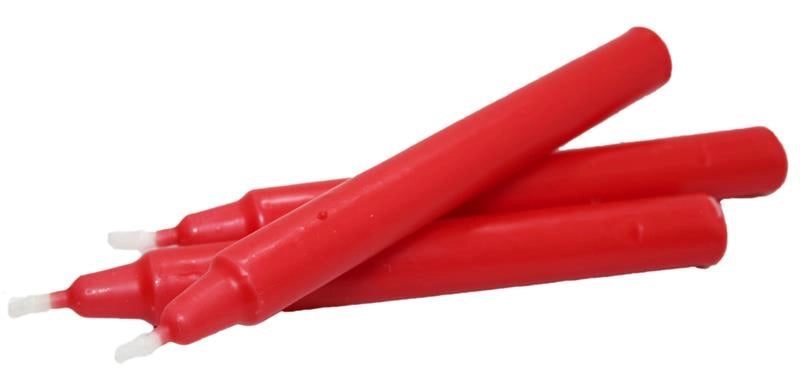 CANDELE ROSSE STEARICHE 3 PZ 18 X 165D MM LUMINOSE DURATURE E ARDENTI PWE CANDELABRO