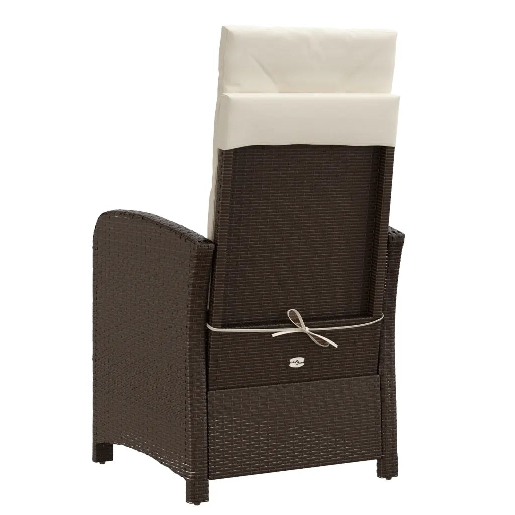 Set Bistr¨° 3 pz | Set Salotto da Giardino con Cuscini Marrone in Polyrattan