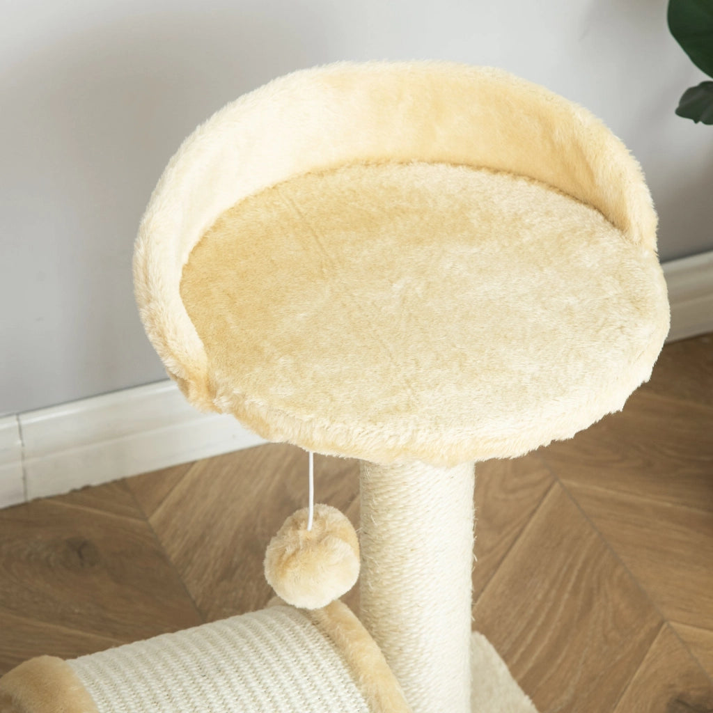 Albero Tiragraffi per Gatti per Gioco e Relax 36x36x44 cm Beige