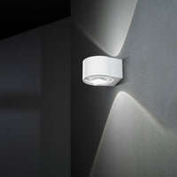 Applique Da Esterno Moderna Vision Metallo Bianco Vetro Led 6W 3000K
