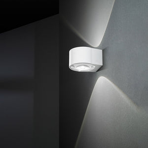 Applique Da Esterno Moderna Vision Metallo Bianco Vetro Led 6W 3000K