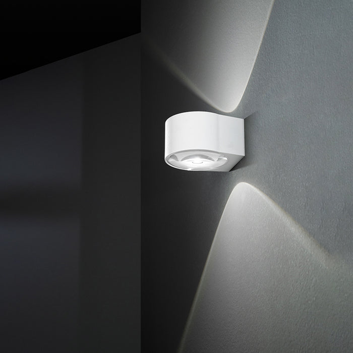 Applique Da Esterno Moderna Vision Metallo Bianco Vetro Led 6W 3000K