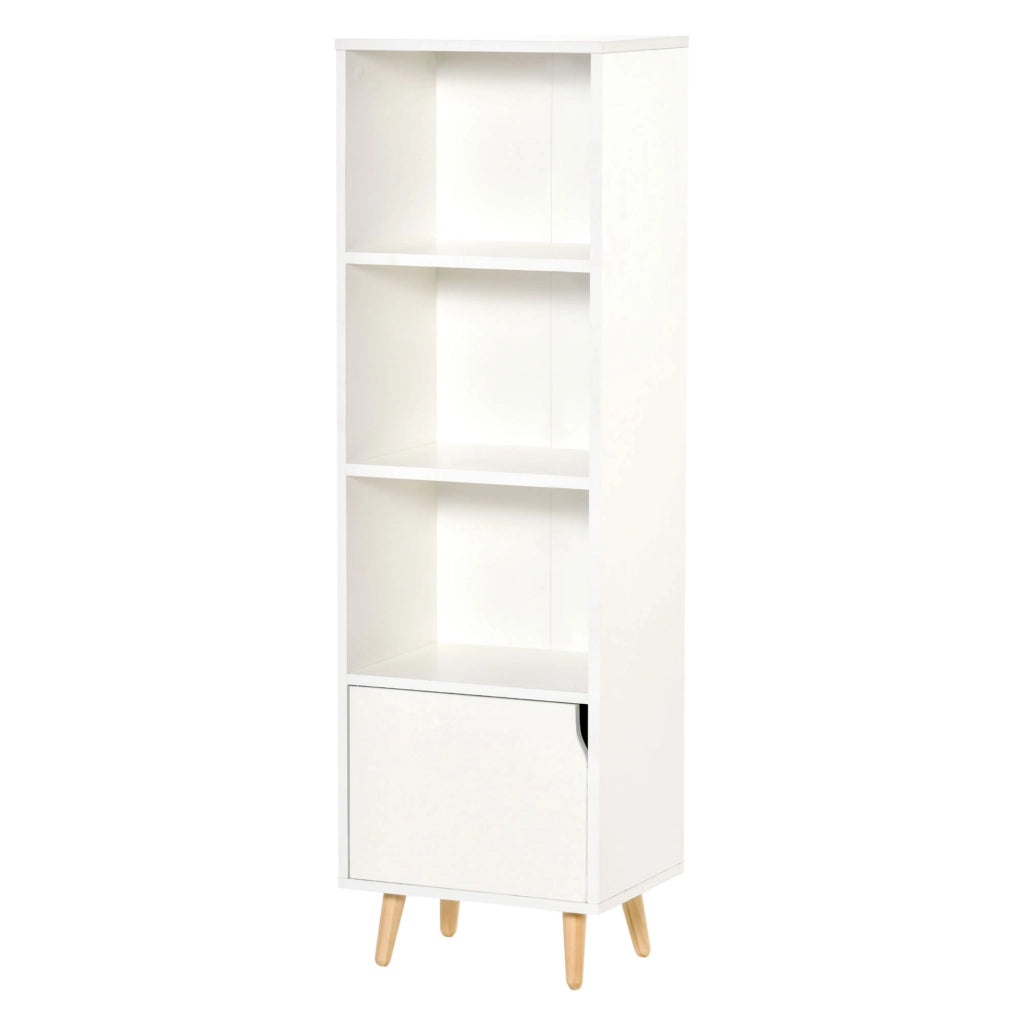 Libreria Scaffale Ripiani Stoccaggio ¨C Zephmum ¨C Bianco Legno 40x30x130