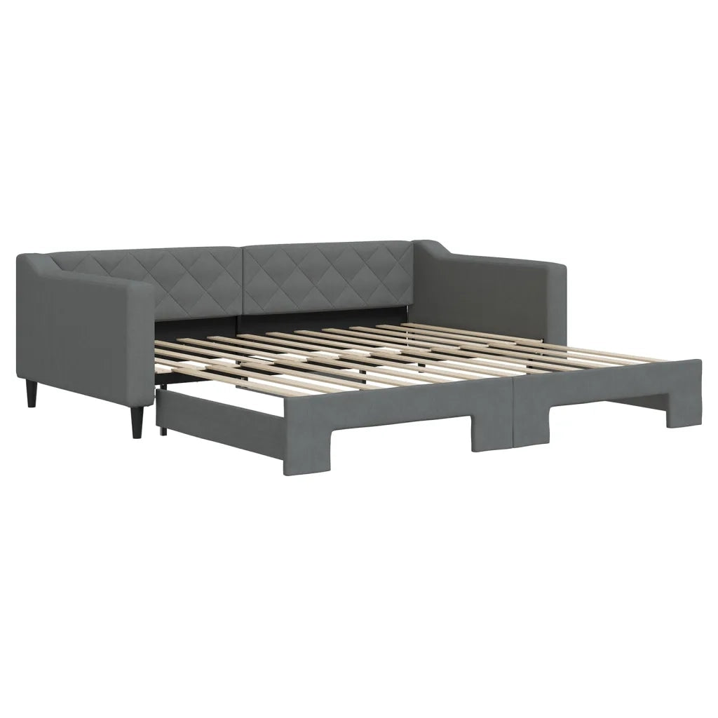 Divano Letto con Letto Estraibile Grigio Scuro 100x200 Tessuto 3197432