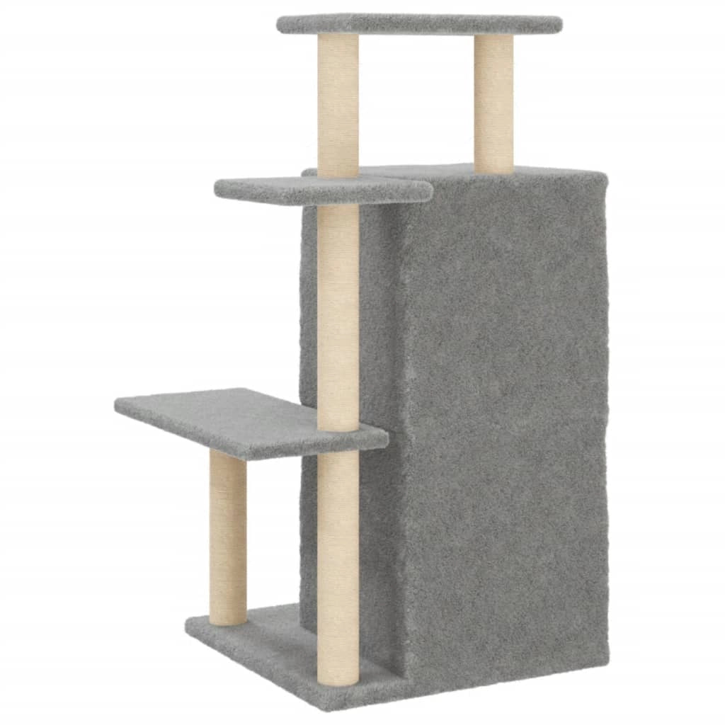 Tiragraffi per gatti torre per arrampicata giocattolo piattaforma per arrampicata con tiragraffi in sisal leggero 97 cm grigio 02_0022635