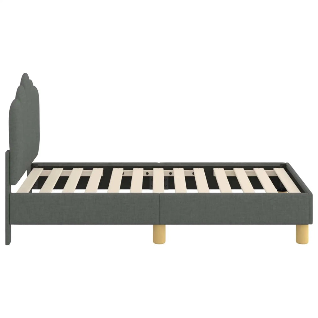 Struttura letto per bambini con testata-Giroletto per bambini Grigio Scuro Tessuto 514117