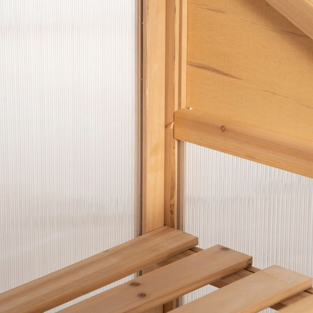 Mini serra in legno con finestra e doppia porta, 3 ripiani ¨C zephmum ¨C 70x50x120 cm, marrone