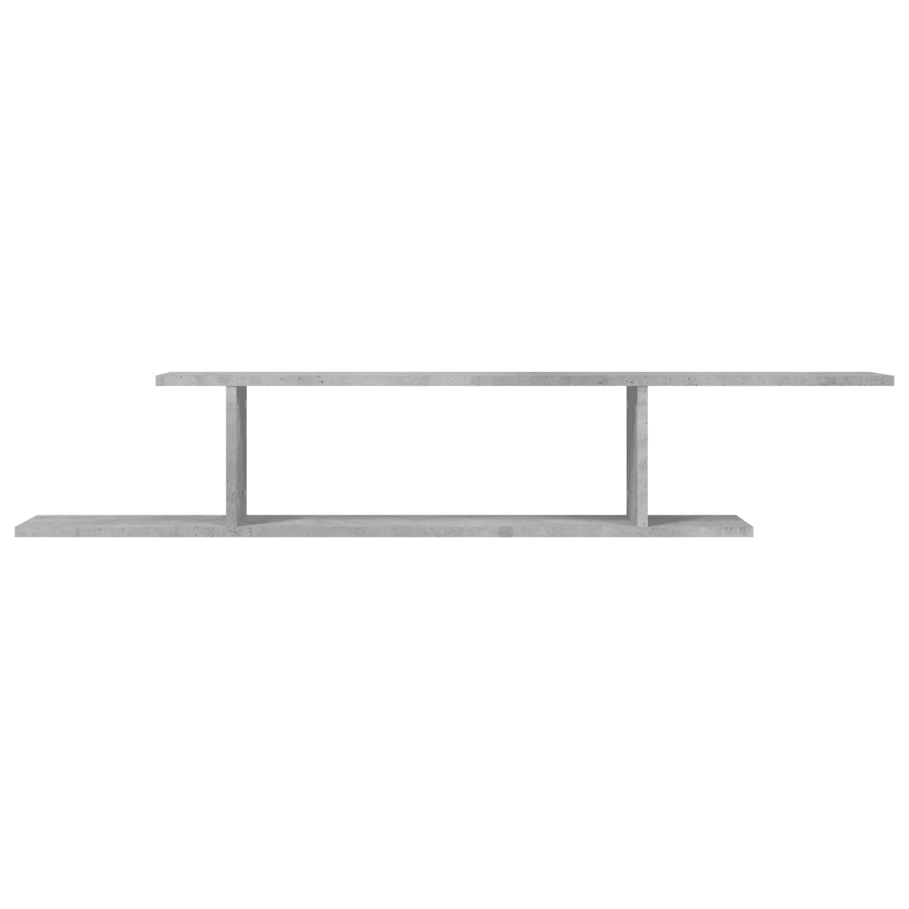 Scaffale TV Parete-Mensole a Muro Grigio Cemento 125x18x23cm Legno Multistrato