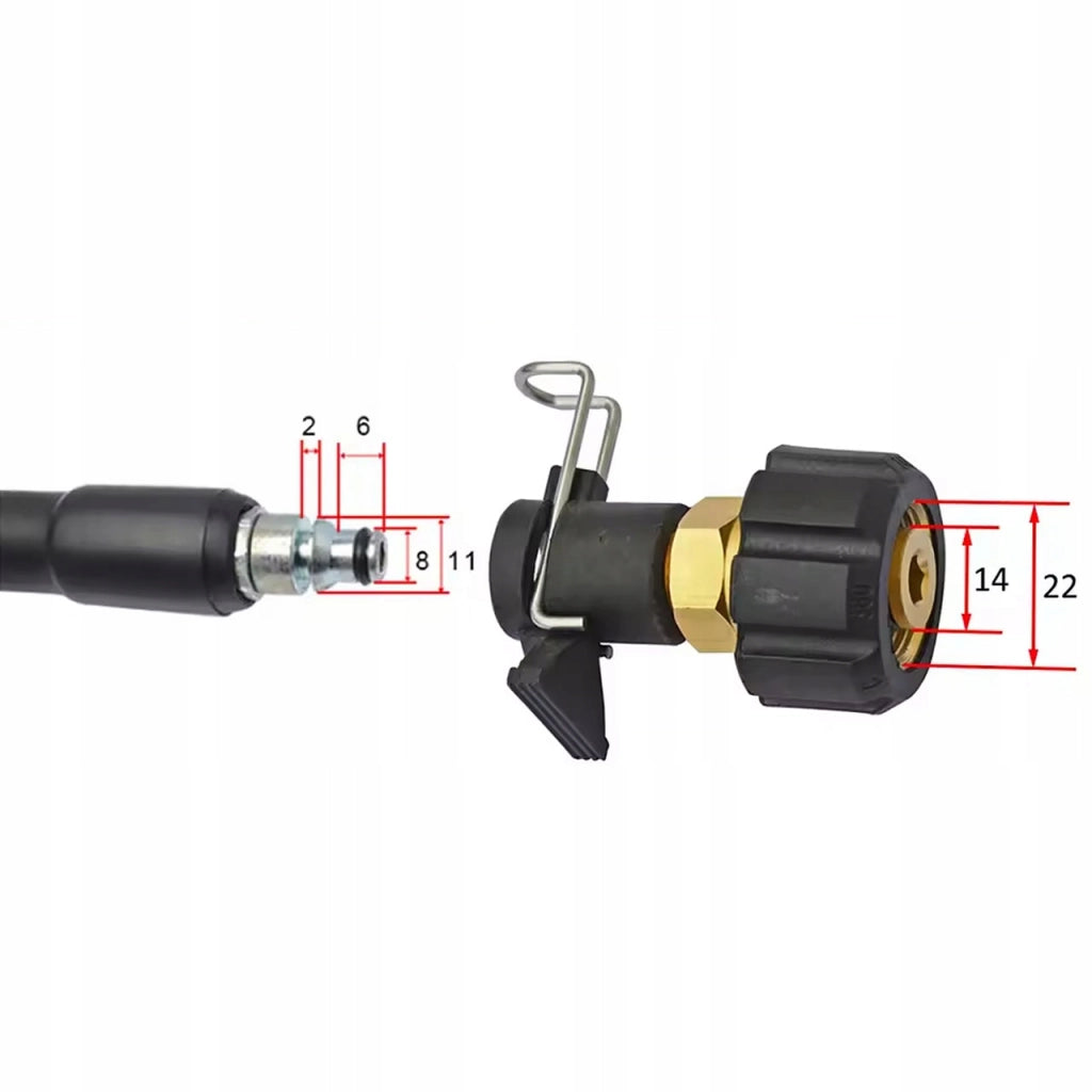 Adattatore M22 – Presa 8 mm | Compatibile con Idropulitrici Bosch AQT, Black+Decker, Stanley, Stiga