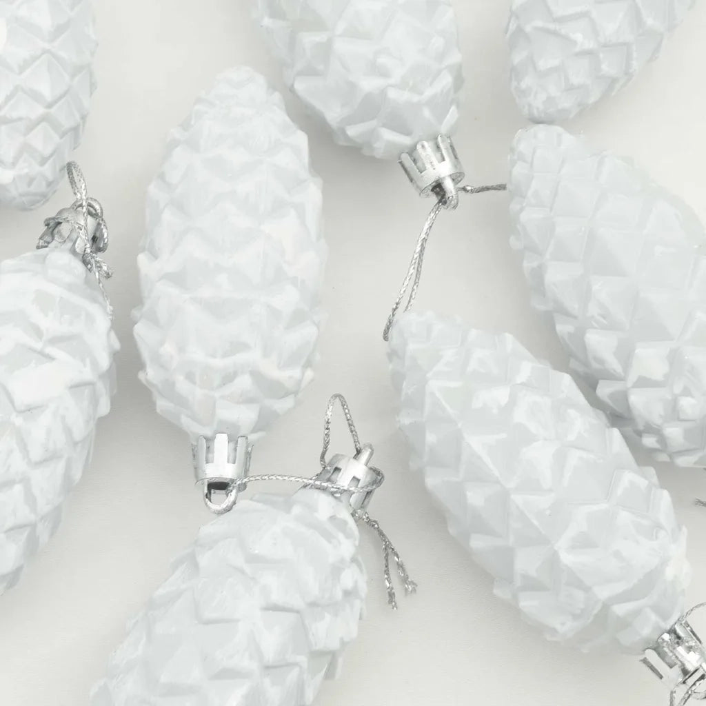 Palla di pino di Natale 40 pz Bianco Plastica CFW1685119
