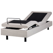 Letto elettrico singolo in poliestere beige chiaro regolabile con telecomando senza testata 80 x 200 cm stile moderno