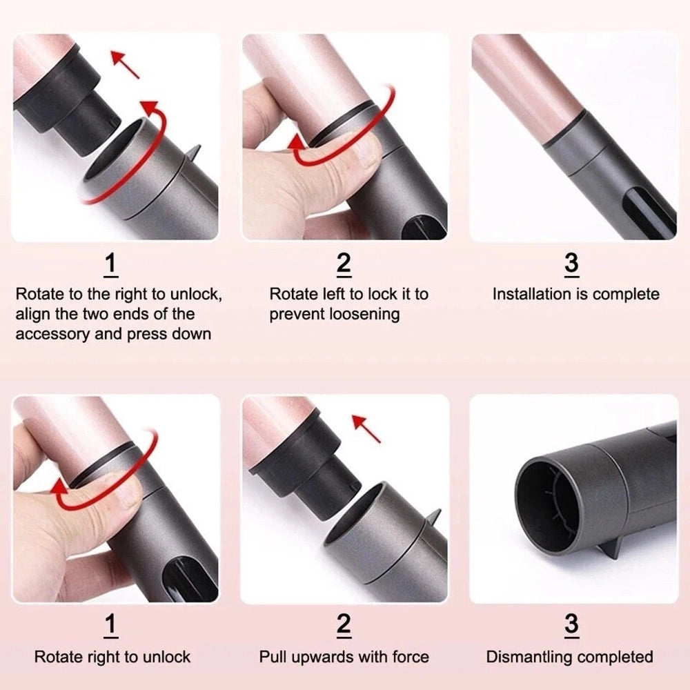 Trade Shop - Set Arricciacapelli 7in1 Ferro Professionale Intercambiabile Strumento Per Styling Capelli -